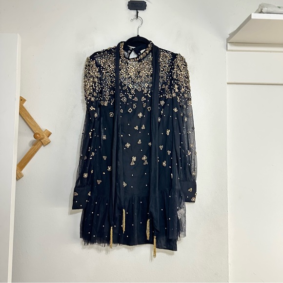 Farm Rio Embroidered Tulle Overlay Mini Dress, Size M - Picture 5 of 11